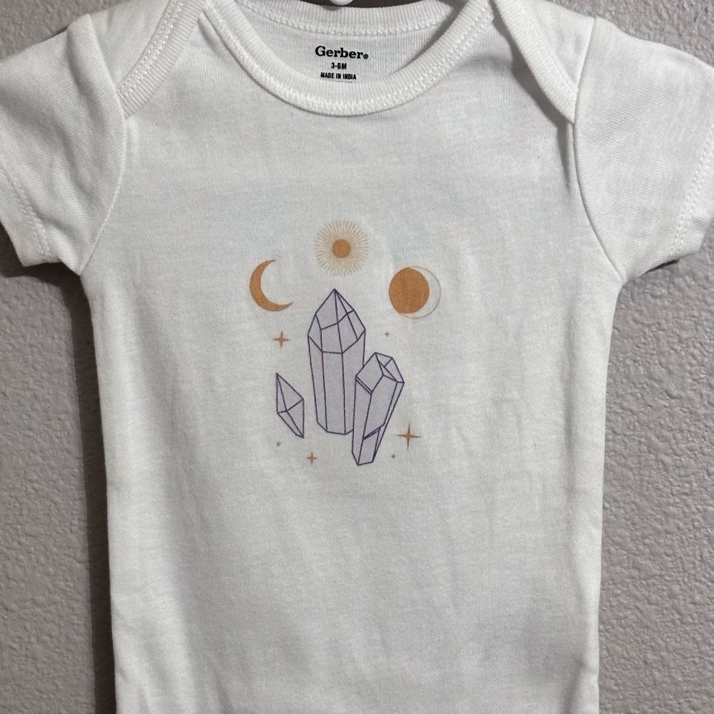 Crystals and Moon Phase Onesie Size 3-6 Months Gerber Onesie Body Suit